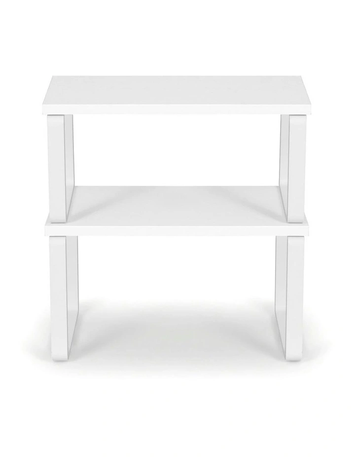 Kitchen Storage Shelves Rack Cupboard Cabinet Organiser Set of 2 in White image 2
