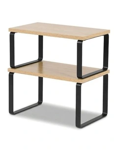 Kitchen Storage Shelves Rack Cupboard Cabinet Organiser Set of 2 in Black