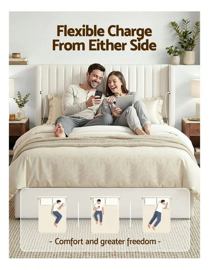 Queen Bed Frame With Gaslift Storage in White image 5