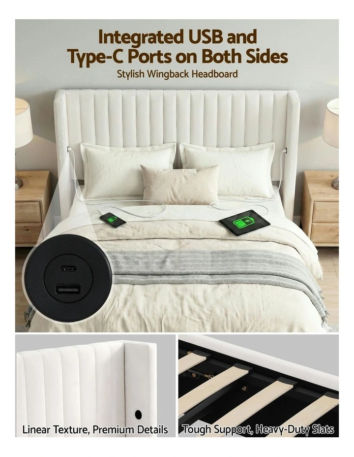 Queen Bed Frame With Gaslift Storage in White image 6