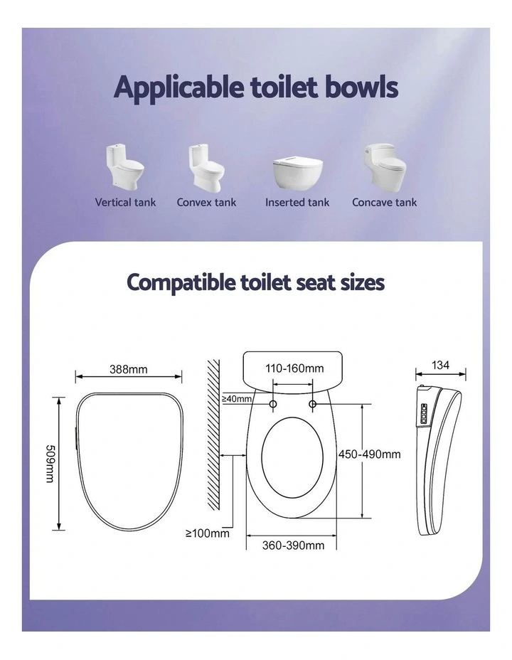 Smart Electric Bidet Toilet Seat in White image 4