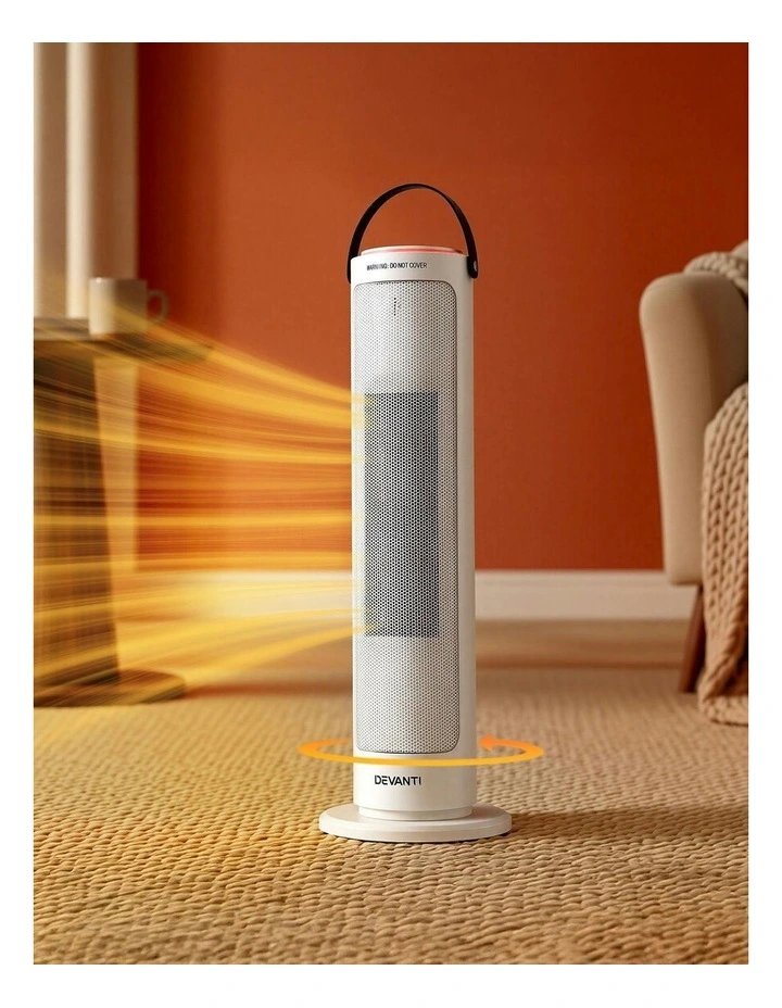 Ceramic Tower Heater Space Heaters Oscillating Indoor 2000W in White image 3