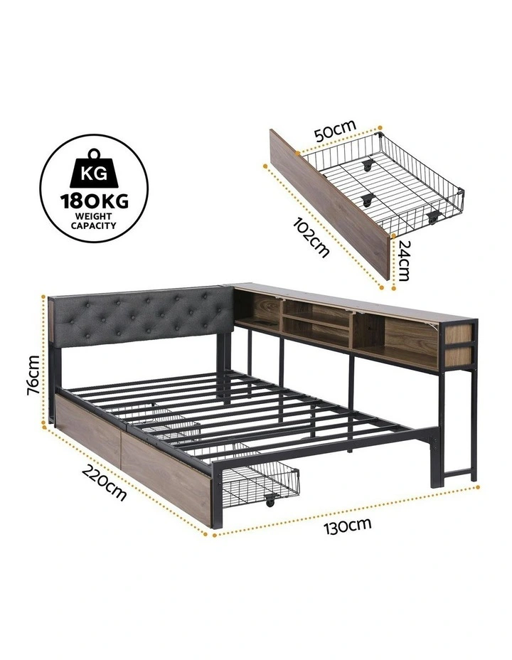 Bed Frame King Single Size in Brown image 4