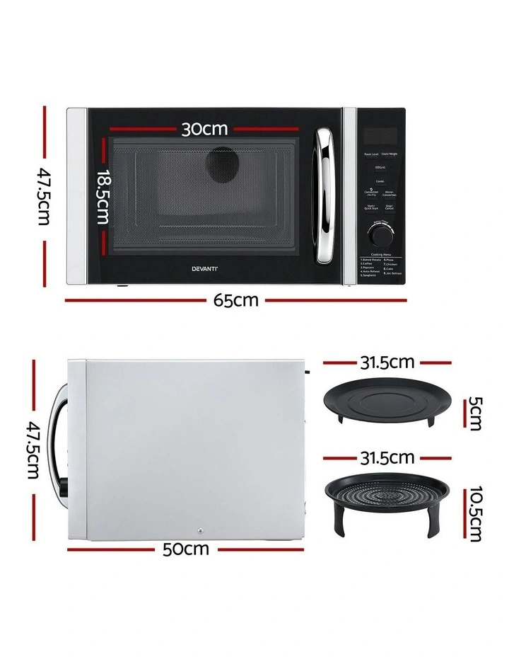 4-In-1 Microwave Oven 30L in Black image 2