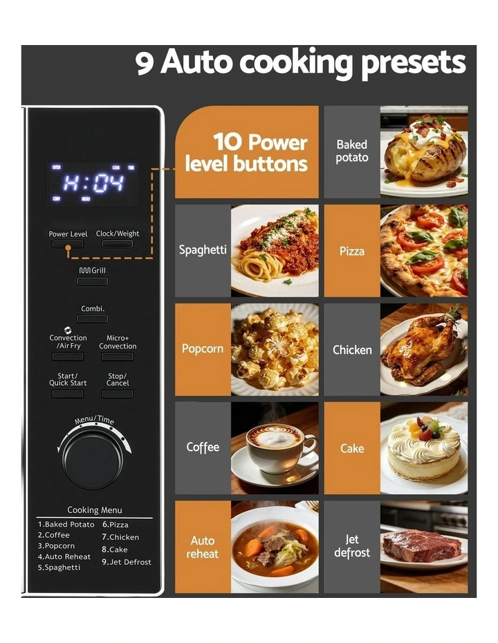 4-In-1 Microwave Oven 30L in Black image 3