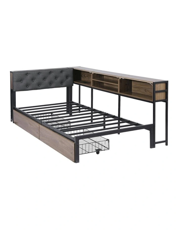 Bed Frame Single in Brown image 1