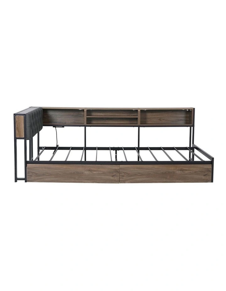 Bed Frame Single in Brown image 2