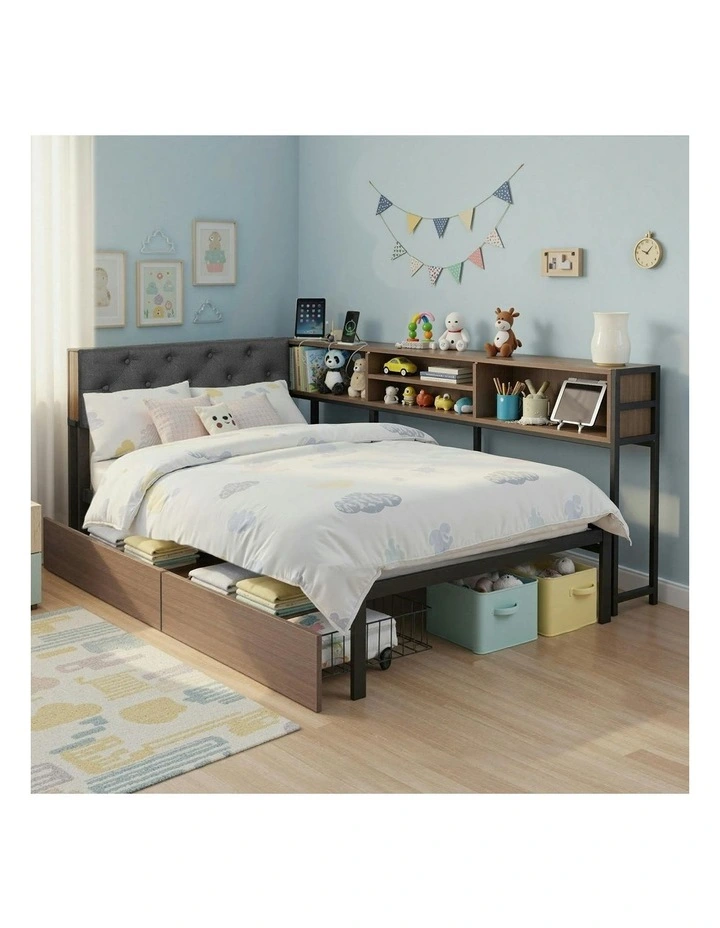 Bed Frame Single in Brown image 3