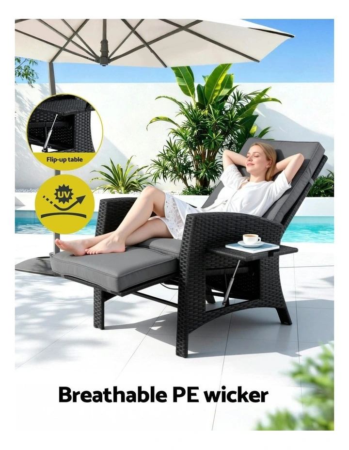 Outdoor Recliner Chairs in Grey image 5