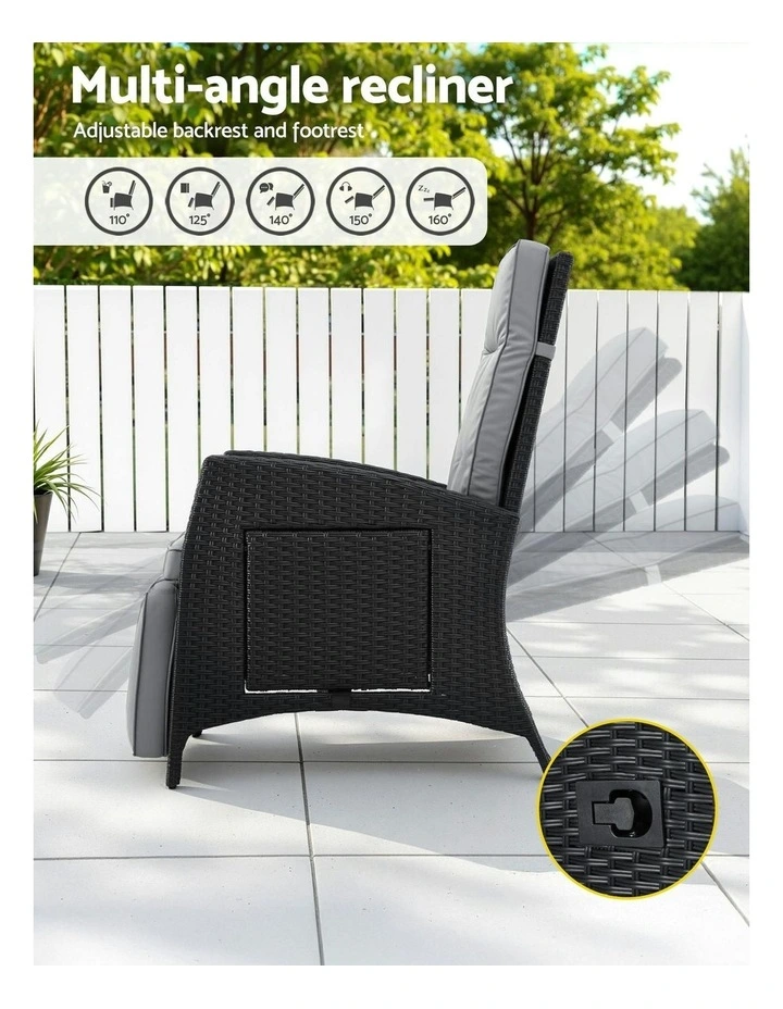 Outdoor Recliner Chairs in Grey image 6
