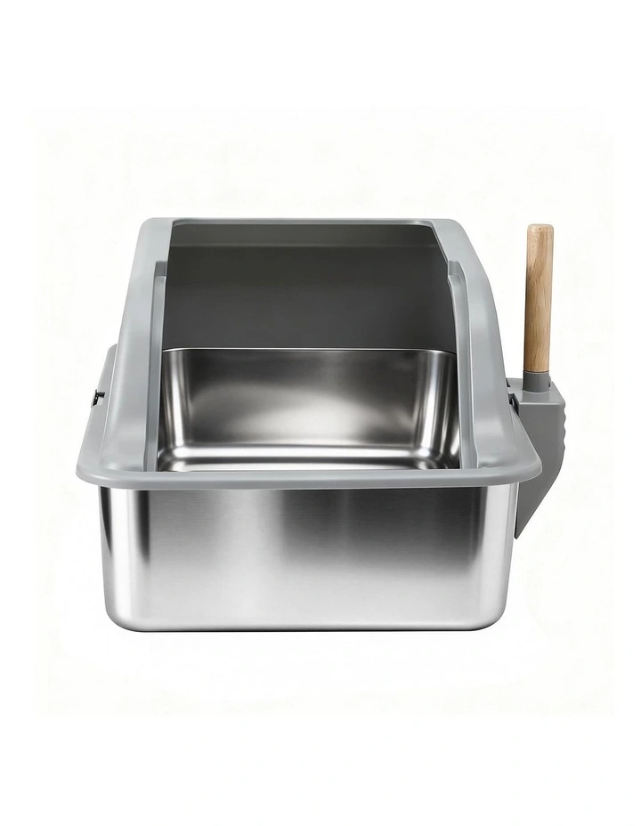 Stainless Steel Pet Litter Box in Grey image 4