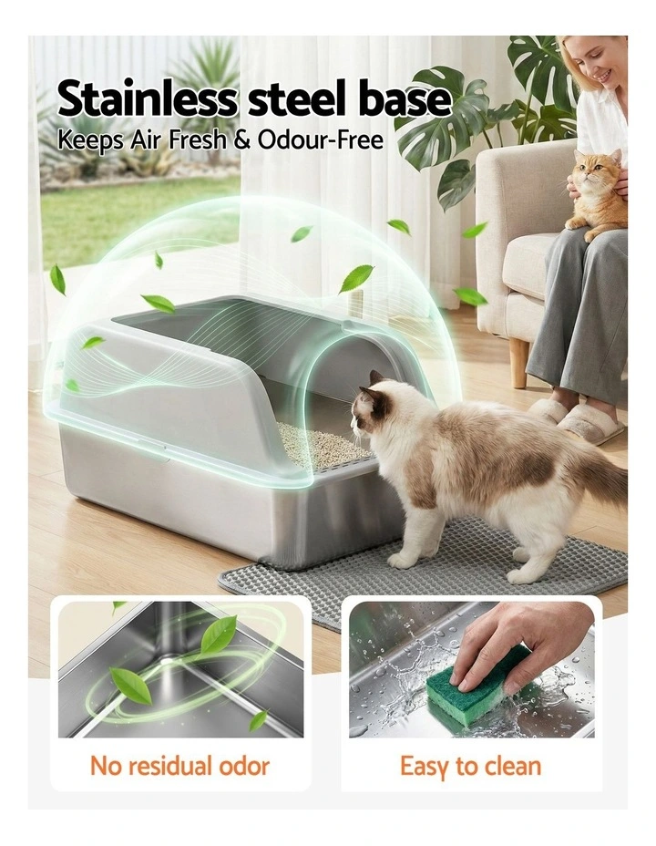 Stainless Steel Pet Litter Box in Grey image 5