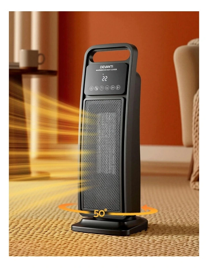 2000W Ceramic Space Heaters in Black image 3