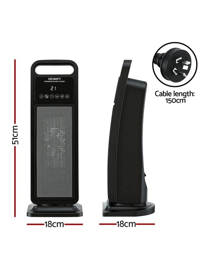 2000W Ceramic Space Heaters in Black image 4