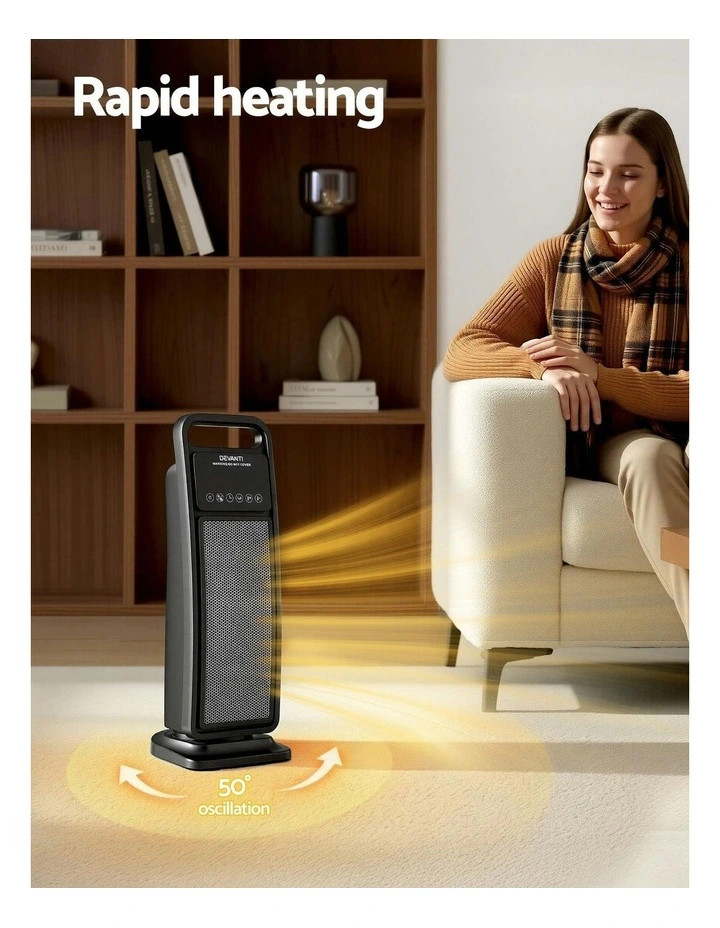 2000W Ceramic Space Heaters in Black image 5