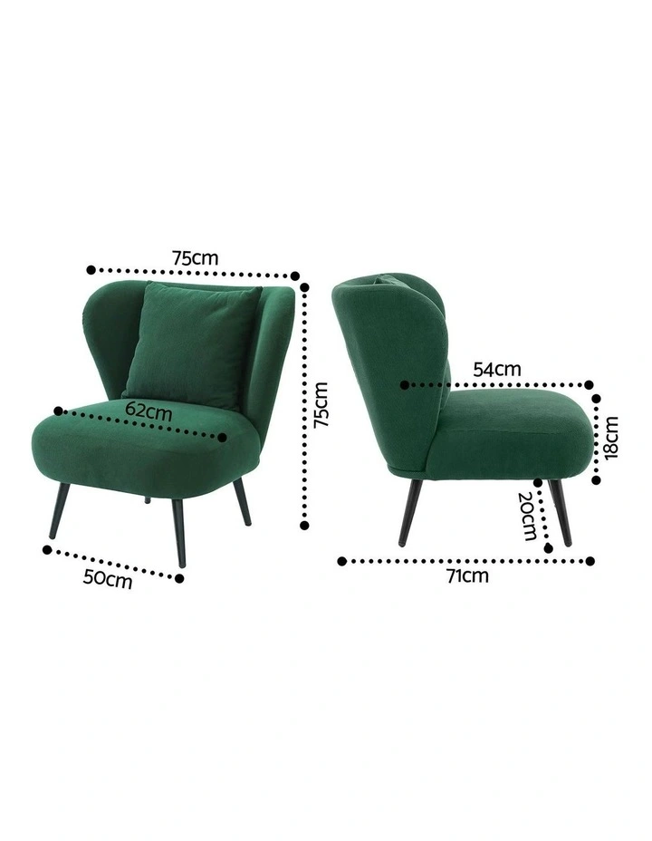 Accent Armchair in Velvet Green image 4