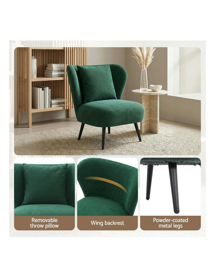 Accent Armchair in Velvet Green image 6