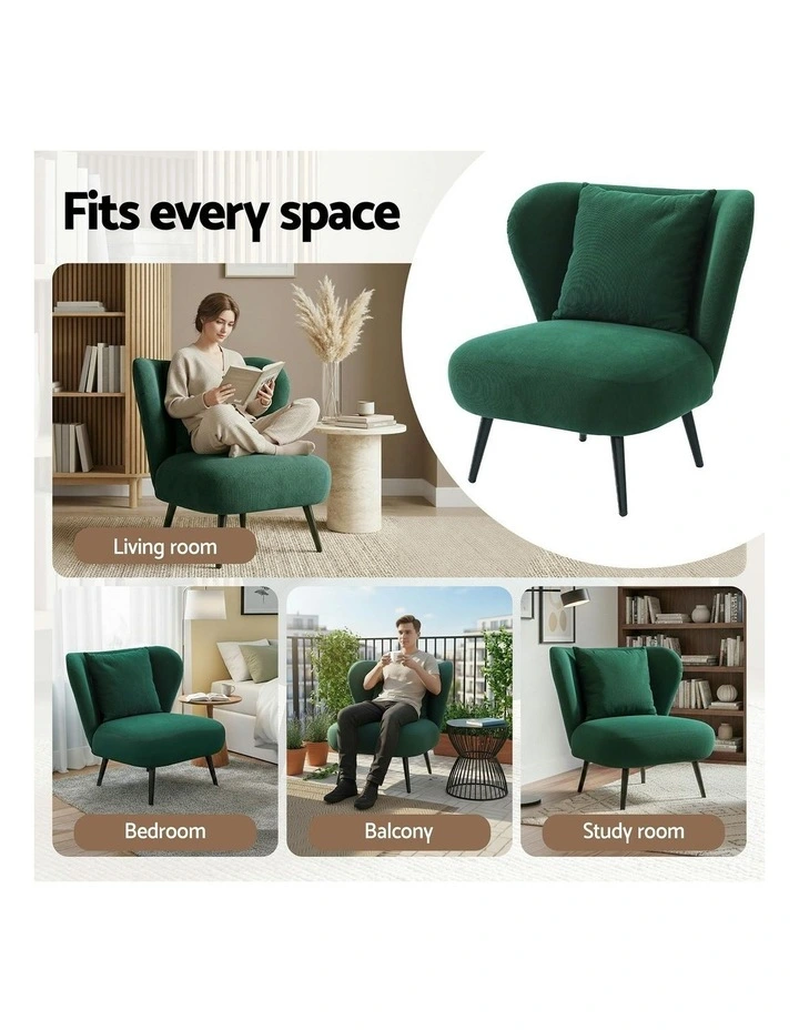 Accent Armchair in Velvet Green image 7