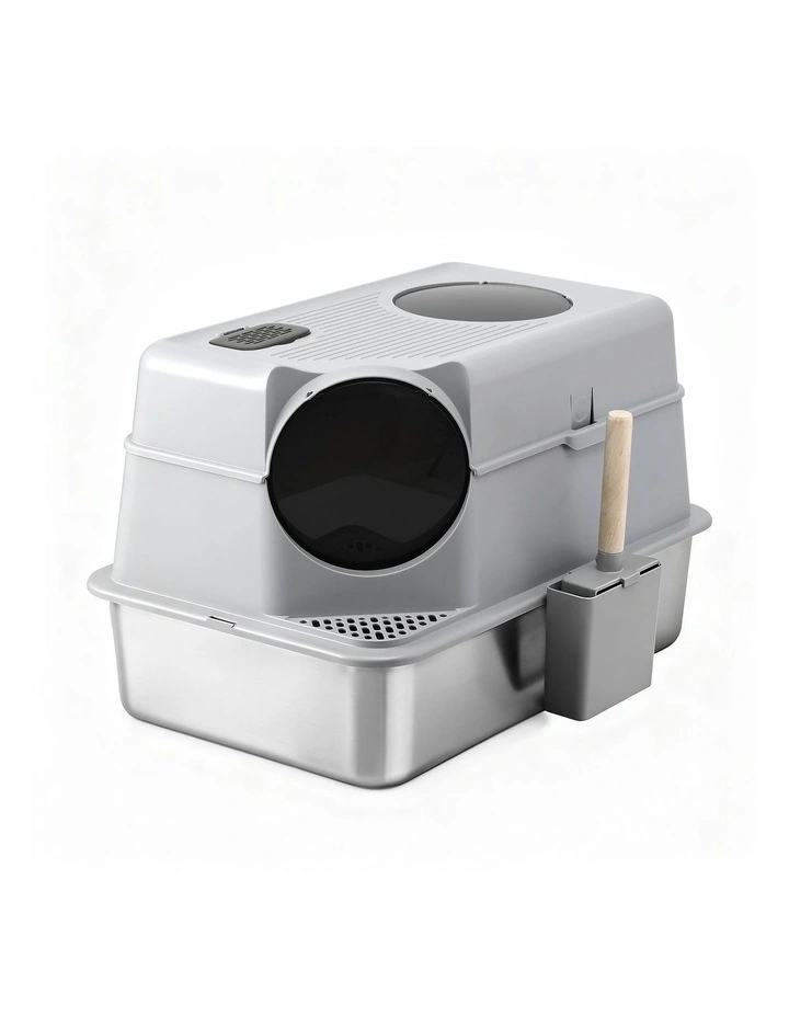 Stainless Steel Large Pet Litter Box in Grey image 1