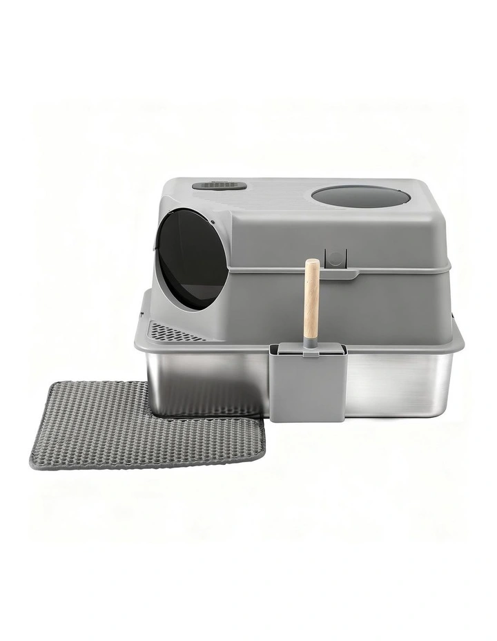 Stainless Steel Large Pet Litter Box in Grey image 4