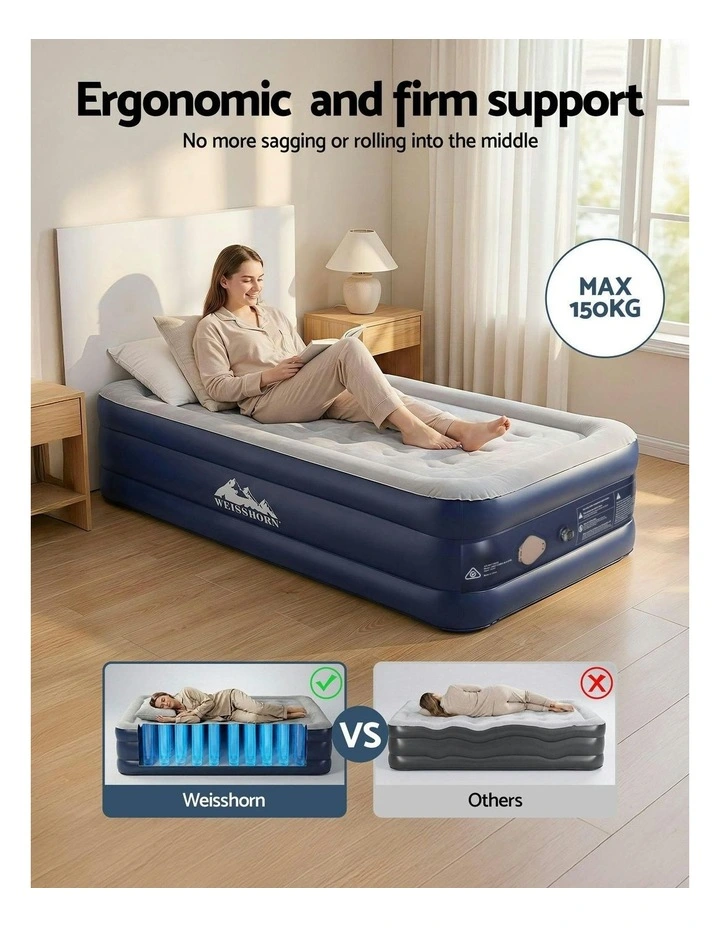 Single Size Air Mattress 46cm in White image 6