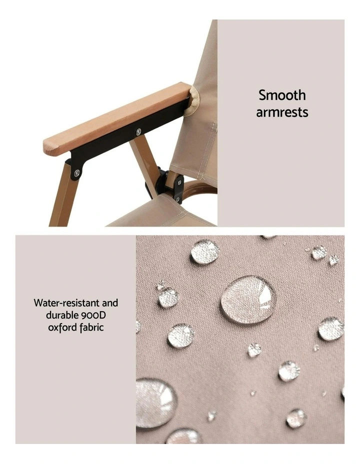 Camping Table Chair Set 3 Piece in Beige image 6