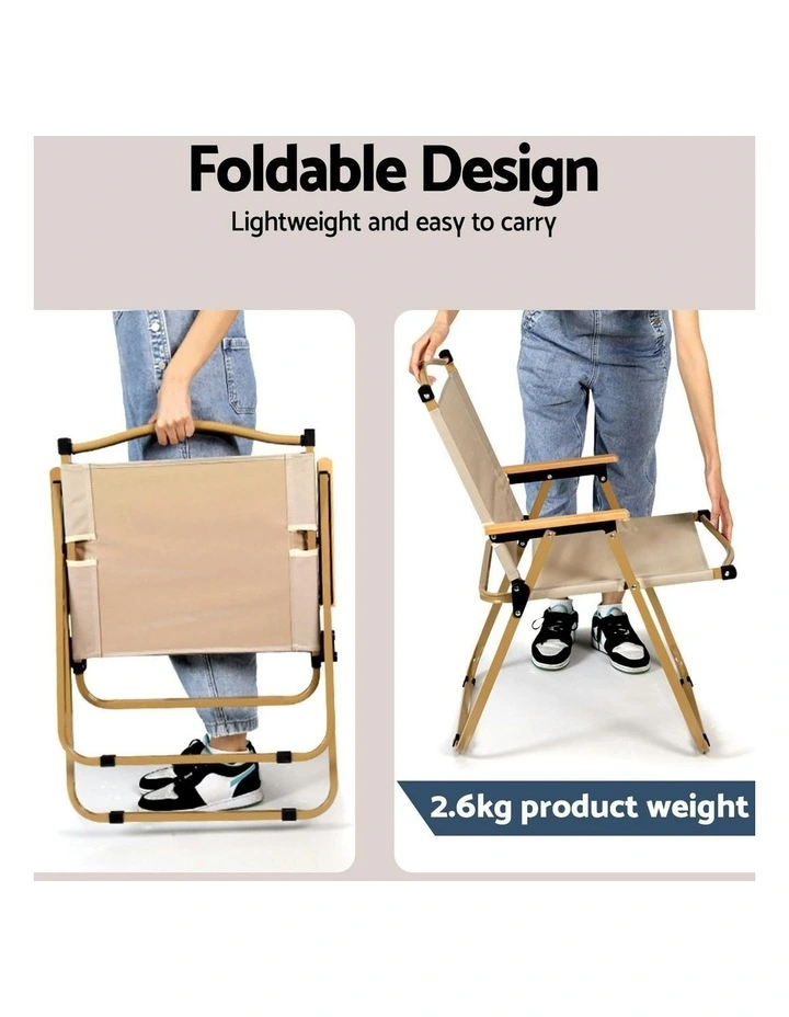 Camping Table Chair Set 3 Piece in Beige image 7