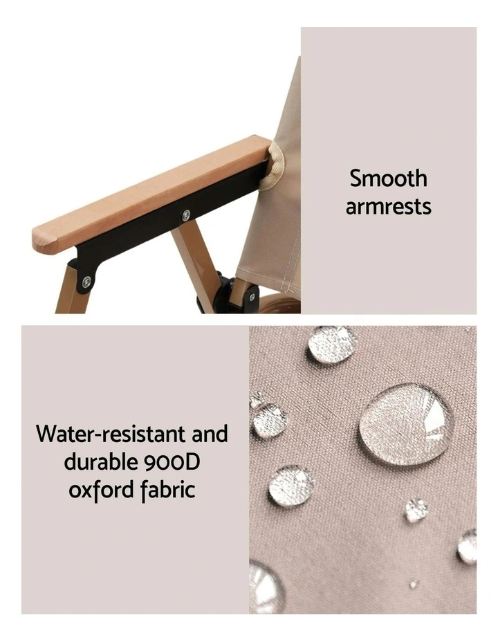 Camping Table Chair Set 3 Piece in Beige image 6