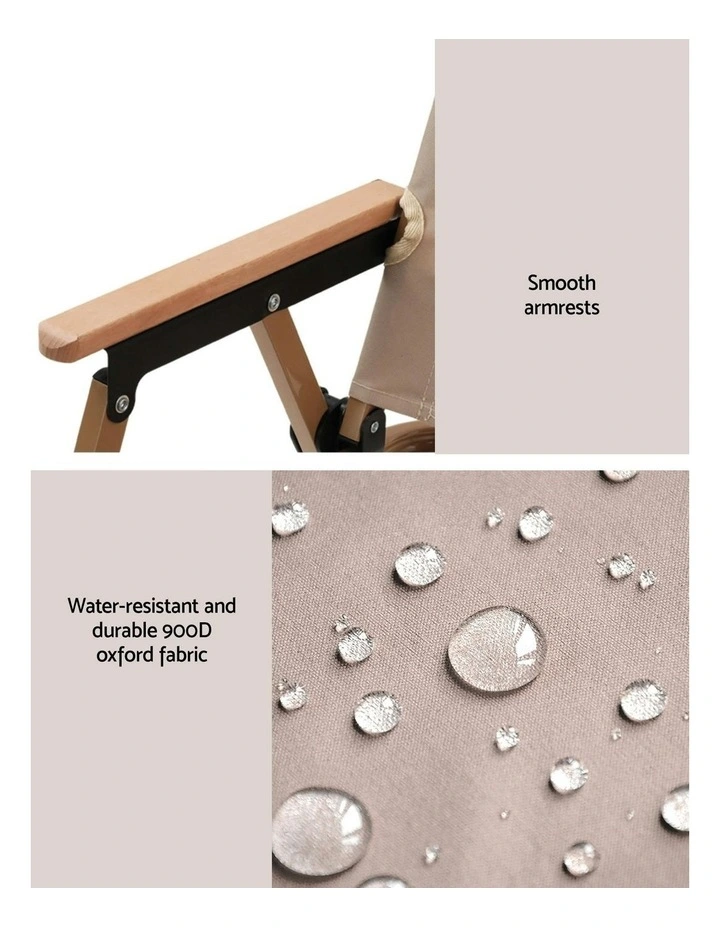 Aluminium Portable Camping Table Chair Set 3 Piece in White image 6