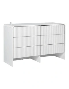 6 Chest of Drawers Dresser Cabinet in White