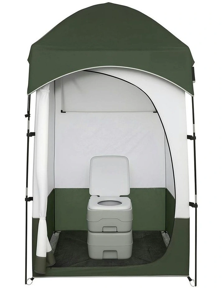 Portable Camping Toilet Shower Tent 20L in Green image 2