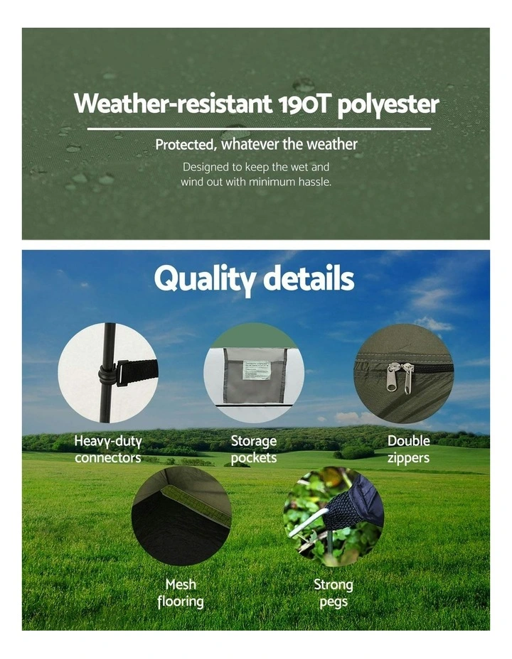 Portable Camping Toilet Shower Tent Set 22L in Green image 7