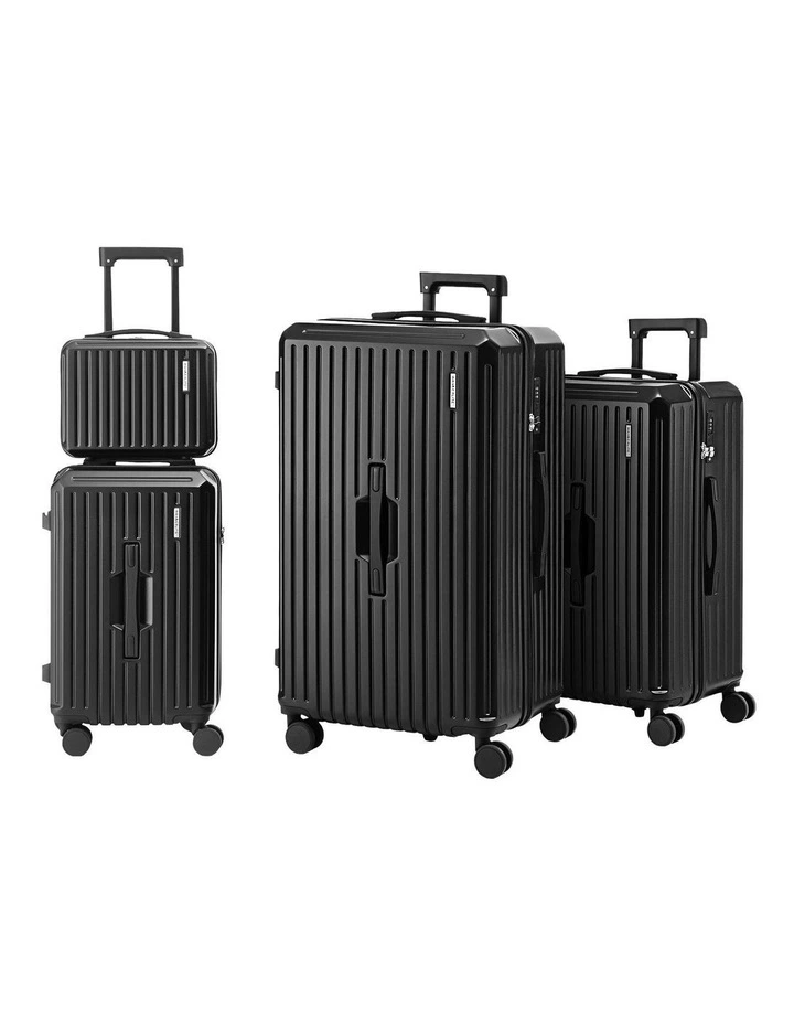 Trunk Luggage Suitcase Set 4 Piece in Black image 1