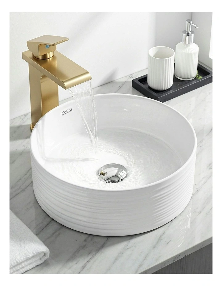 Vessel Ceramic Round Vanity Sink 36cm in White image 3