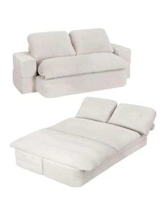 Convertible Folding Boneless Sofa in Beige