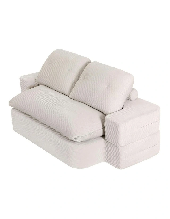 Convertible Folding Boneless Sofa in Beige image 2