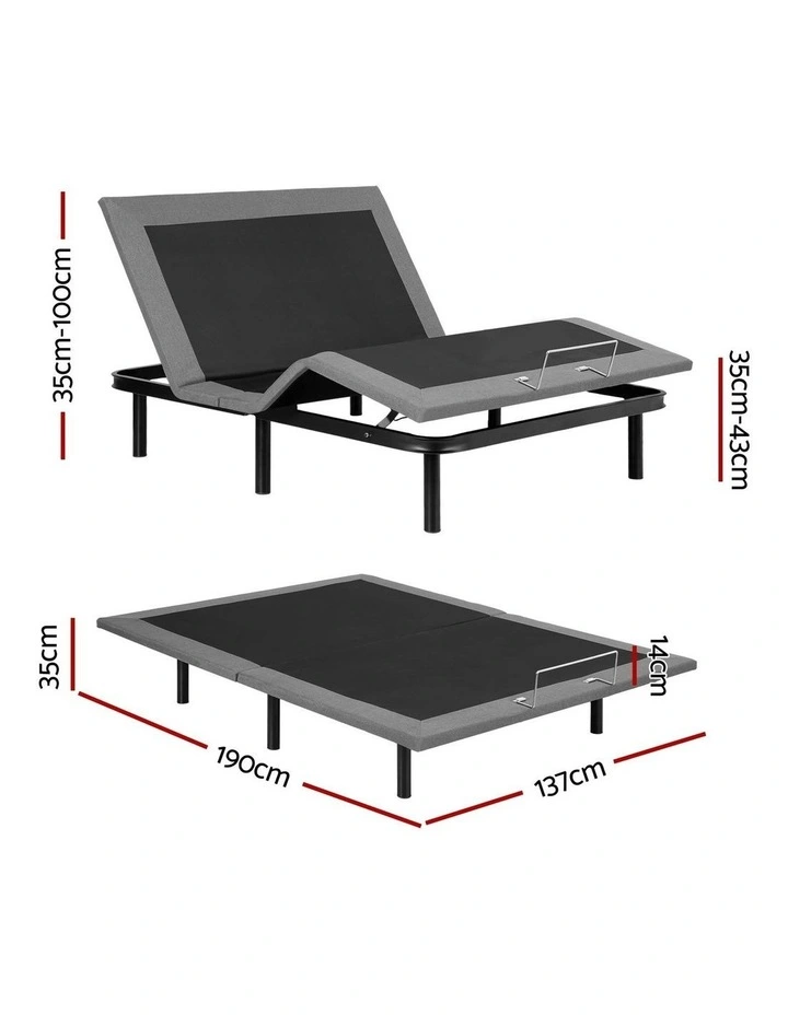 Adjustable Bed Frame Double Size Electric Bed Base Wireless Remote Control Zero Gravity Power Bed Foundation image 4