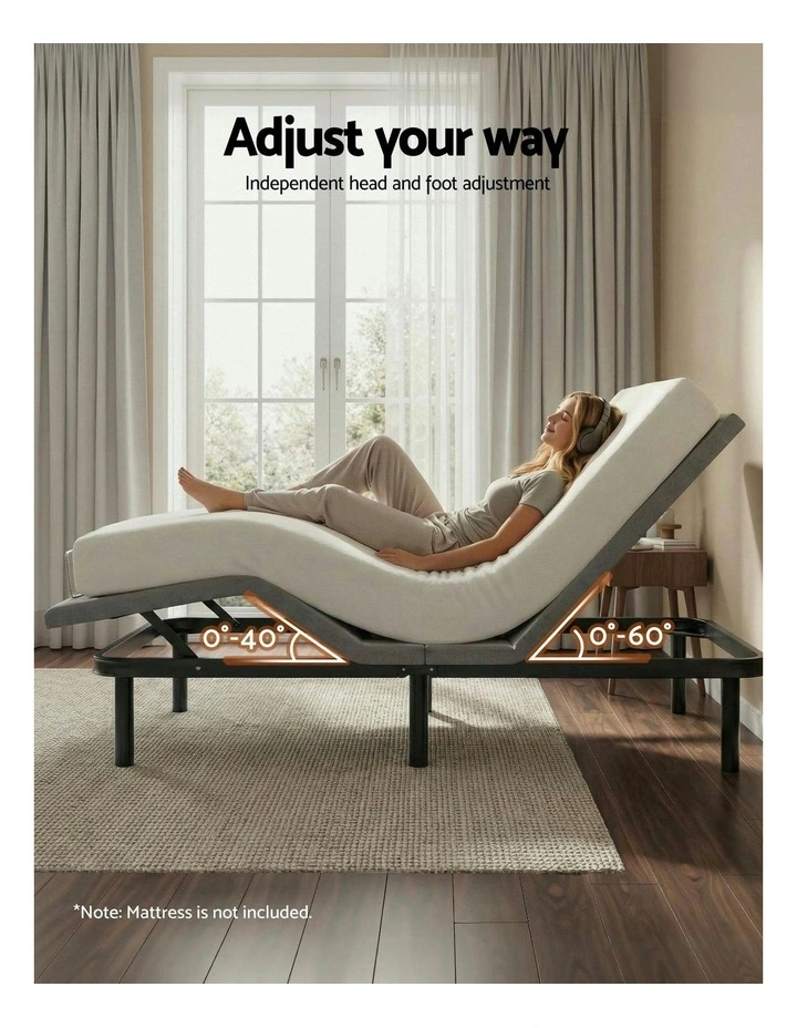 Adjustable Bed Frame Double Size Electric Bed Base Wireless Remote Control Zero Gravity Power Bed Foundation image 5