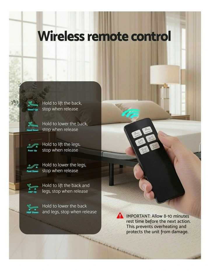 Adjustable Bed Frame King Size Electric Bed Base Wireless Remote Control Zero Gravity Power Bed Foundation image 7