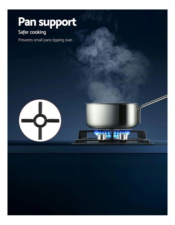 Gas Cooktop 30cm 2 Burner Built-in Stove Glass Cook Top NG LPG Wok Burner image 7