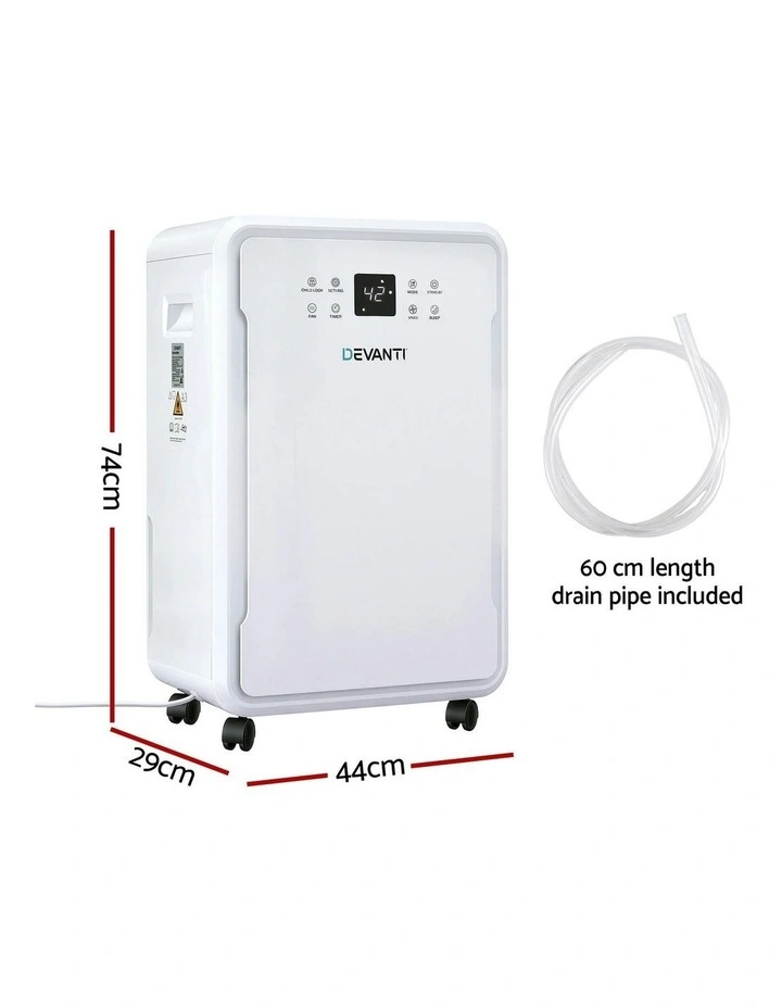 Devanti 50L/Day Dehumidifier Home Air Dryer Mould Moisture 8.5L Tank image 4