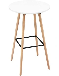 Artiss Bar Table Round Counter Kitchen Dining Desk Pub 98cm Height Wood White