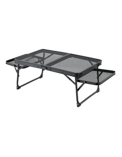 Camping Table With Mesh Desktop in Black