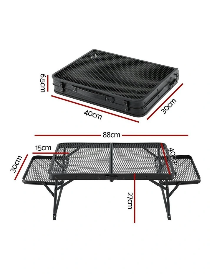 Camping Table With Mesh Desktop in Black image 4