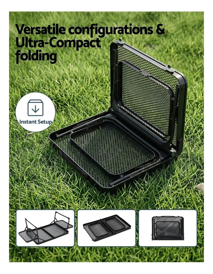 Camping Table With Mesh Desktop in Black image 6