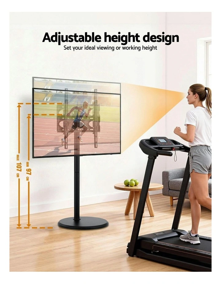 Mobile TV Stand With Wheels 32-55 Inch in Black image 6