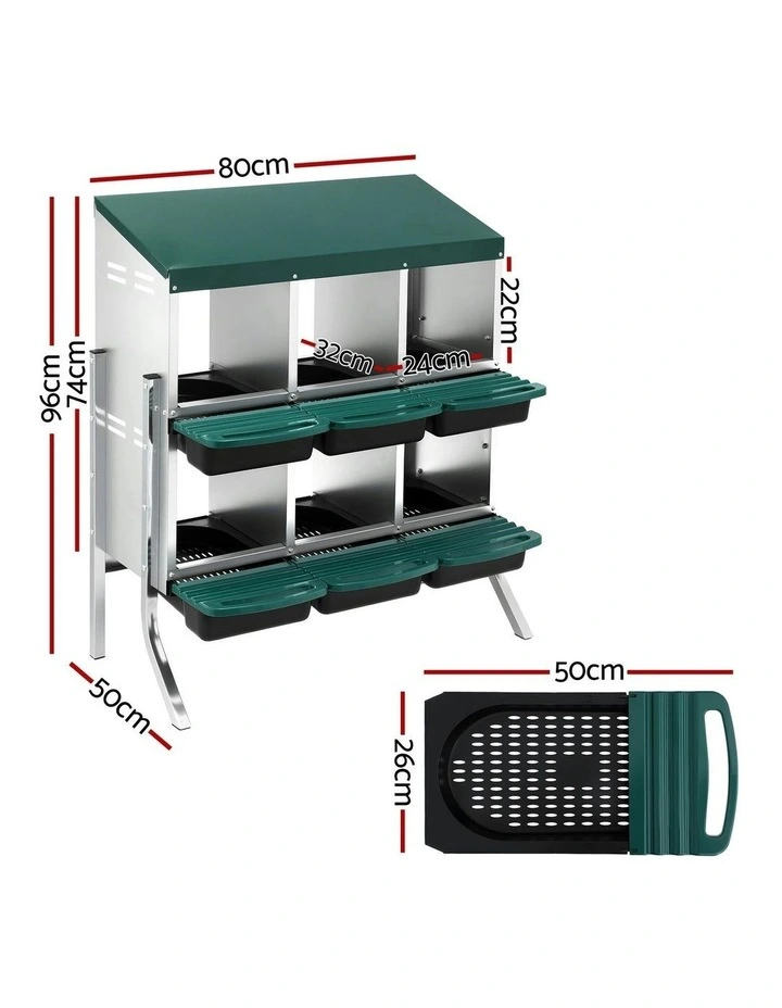 6 Holes Chicken Nesting Box in Green image 4