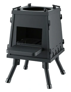 Portable Fire Pit BBQ in Black