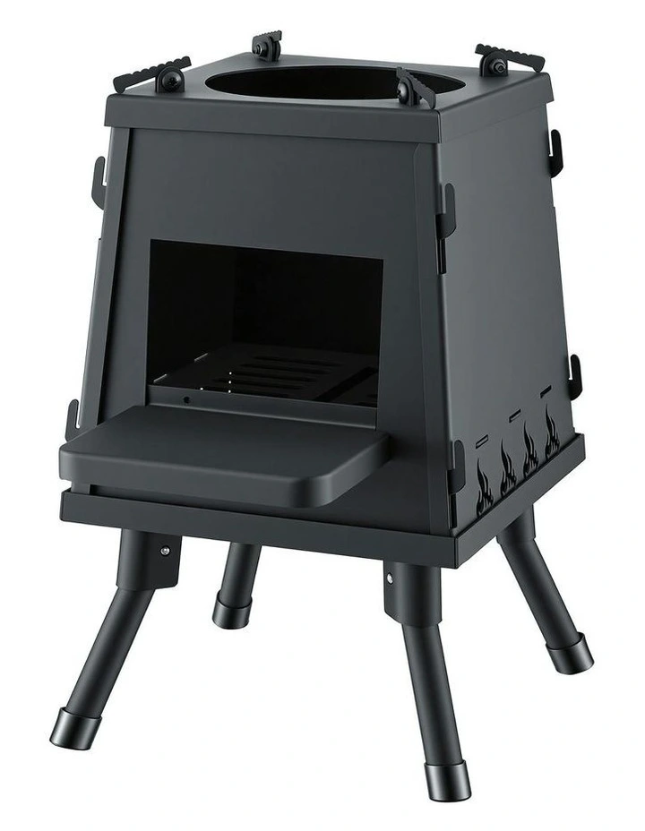 Portable Fire Pit BBQ in Black image 1