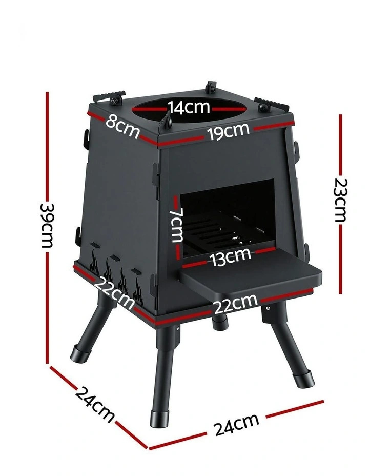 Portable Fire Pit BBQ in Black image 4